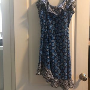 Blue & navy pattern dress